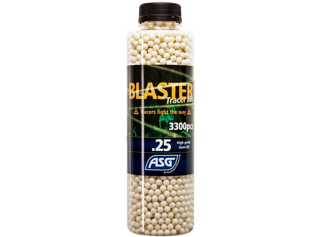 ASG Blaster Green Tracer Airsoft BB 6mm 0.25 gram bottle of 3300